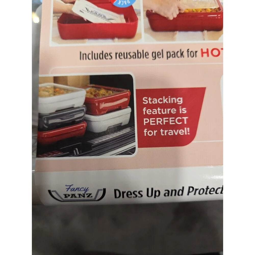 Fancy PANZ Premium White Aluminum Foil Pan Carrier Lid Hot Cold Pack BPA Free US